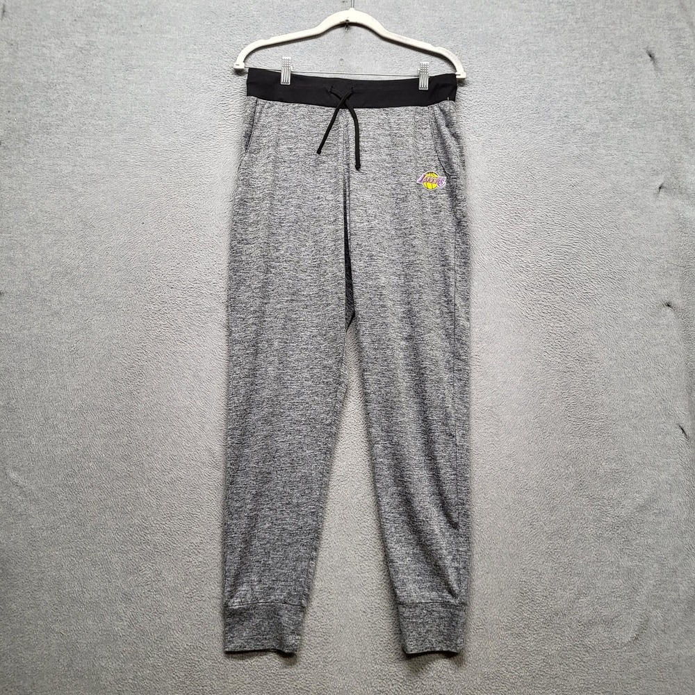 Los Angeles Lakers Women Activewear Pants L Gray Logo Embroidery‎ Antigua Jogger